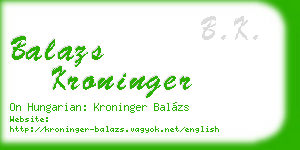 balazs kroninger business card