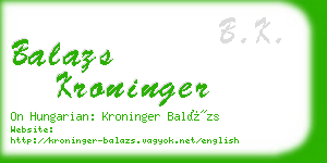 balazs kroninger business card
